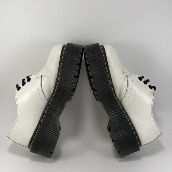 Dr Martens Docs 1461 Quad Platform Oxfords Womens Size 6 White Leather Low Top - Picture 6 of 9